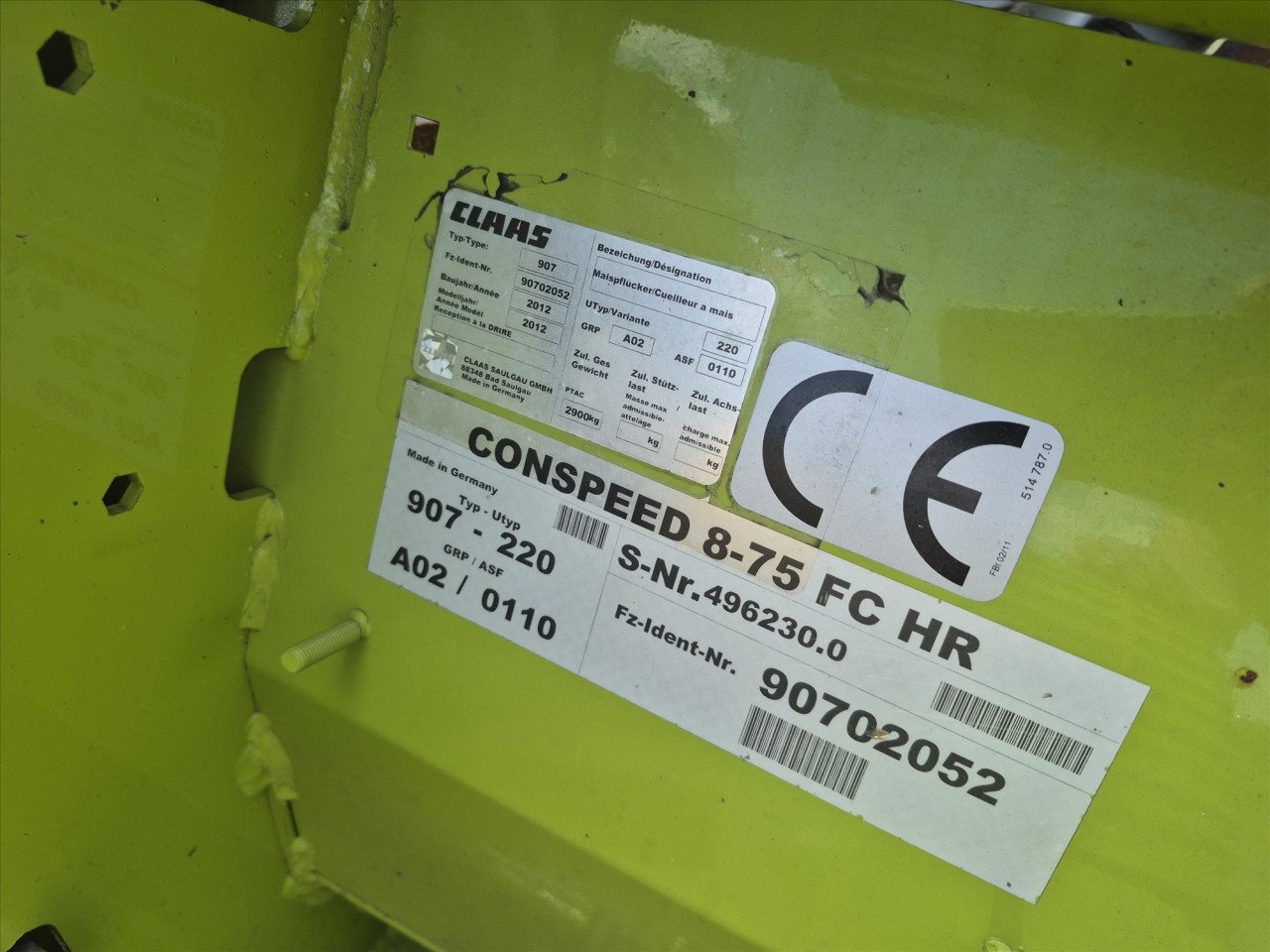 CONSPEED 8-75 MAIZE HEADER